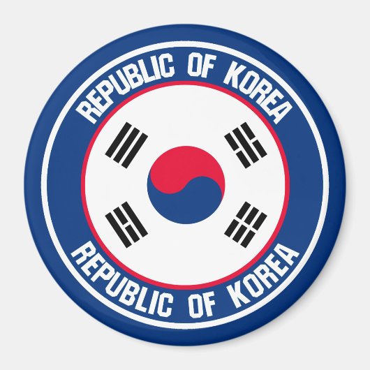 Südkorea-Runde Magnet (Vorne)