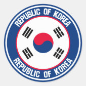 Südkorea-Runde Runder Aufkleber (Vorderseite)