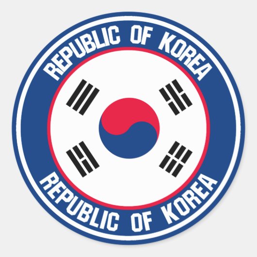Südkorea-Runde Runder Aufkleber (Vorderseite)