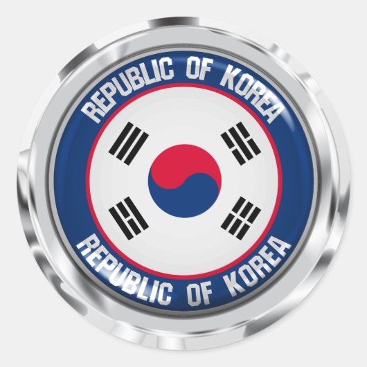Südkorea-Runde Runder Aufkleber (Vorderseite)