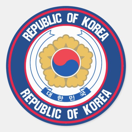 Südkorea-Runde Runder Aufkleber (Vorderseite)