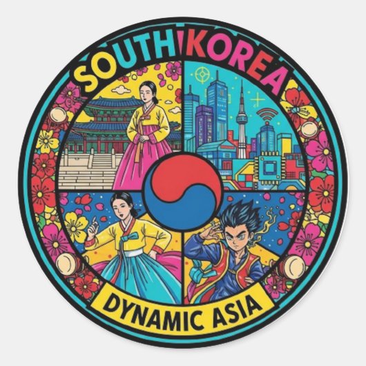 SÜDKOREA RUNDER AUFKLEBER (Vorderseite)