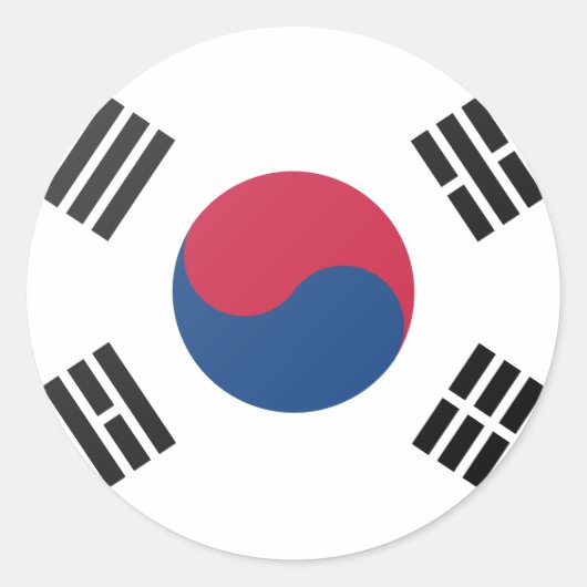 Südkorea Runder Aufkleber (Vorderseite)