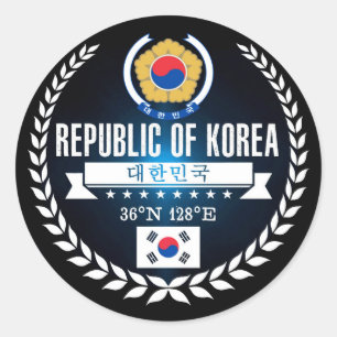 Südkorea Runder Aufkleber