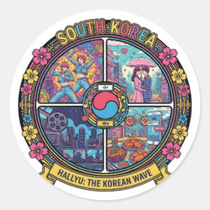 SÜDKOREA RUNDER AUFKLEBER
