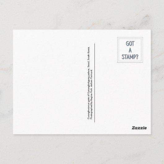 Südkorea - Seoul Postcard für Postüberweisung Postkarte (Rückseite)