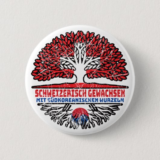 Südkorea Südkoreanisch Schweizer Schweiz Baum Button (Vorderseite)