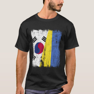 Südkorea Ukraine Halbe Flagge Südkoreaner Ukraini T-Shirt