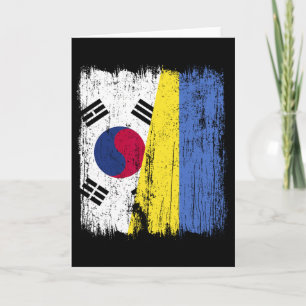 Südkorea Ukraine Halbflagge Südkoreanisch Ukrainer Karte