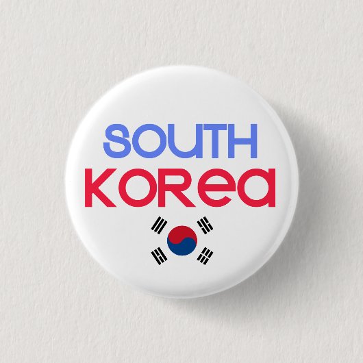 Südkorea und a (südkoreanische Flagge) Button (Vorderseite)