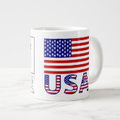 Südkorea und die USA-Flaggen Jumbo-Tasse (Vorderseite Rechts)