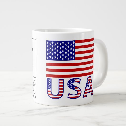 Südkorea und die USA-Flaggen Jumbo-Tasse (Vorderseite Rechts)
