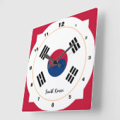Südkorea und Korea fahnen trendige Mode /Design Quadratische Wanduhr (Winkel)