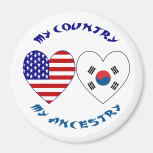 Südkorea und USA Mein Land Mein Herkunftsland Magnet