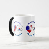 Südkorea USA Herzenflagge Mein Land Meine Herkunft Verwandlungstasse (Vorderseite Links)