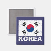 Südkorea Vintage Flagge Magnet (Vorderseite/Rückseite)
