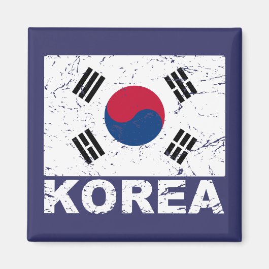 Südkorea Vintage Flagge Magnet (Vorne)