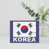 Südkorea Vintage Flagge Postkarte (Stehend Vorderseite)