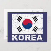 Südkorea Vintage Flagge Postkarte (Vorne/Hinten)