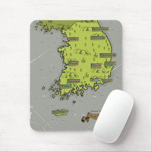 Südkorea Vintage-Stil Karte Mousepad