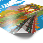 Südkorea Vintages Kleinst-Retro-Reiseplakat Fotodruck (Ecke)