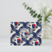 Südkorea Waving Flag Postkarte (Stehend Vorderseite)