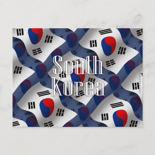 Südkorea Waving Flag Postkarte (Vorderseite)