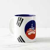 Südkorea Weihnachten im Flaggenstaat: Frohe Weihna Zweifarbige Tasse (Vorderseite Links)