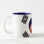 Südkorea Weihnachten im Flaggenstaat: Frohe Weihna Zweifarbige Tasse (Links)