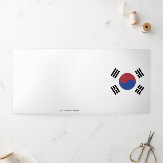 Südkoreaflagge Dreifach Gefaltete Karte (Außenbereich)