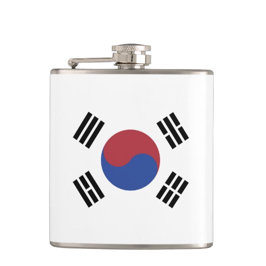 Südkoreaflagge Flachmann (Vorderseite)
