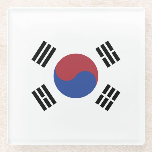 Südkoreaflagge Glasuntersetzer (Vorderseite)