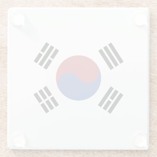 Südkoreaflagge Glasuntersetzer (Rückseite)