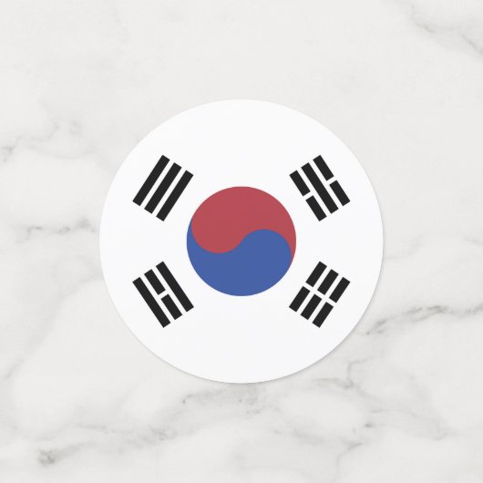 Südkoreaflagge Konfetti (Klein Vorderseite)