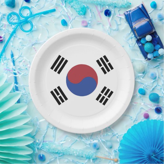Südkoreaflagge Pappteller (Party)