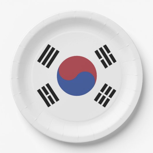 Südkoreaflagge Pappteller (Vorderseite)