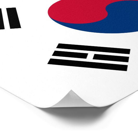 Südkoreaflagge Poster (Ecke)