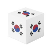 Südkoreaflagge Würfel (Rückseite Schrägansicht)