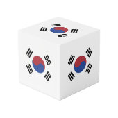 Südkoreaflagge Würfel (Vorderseite Schrägansicht)