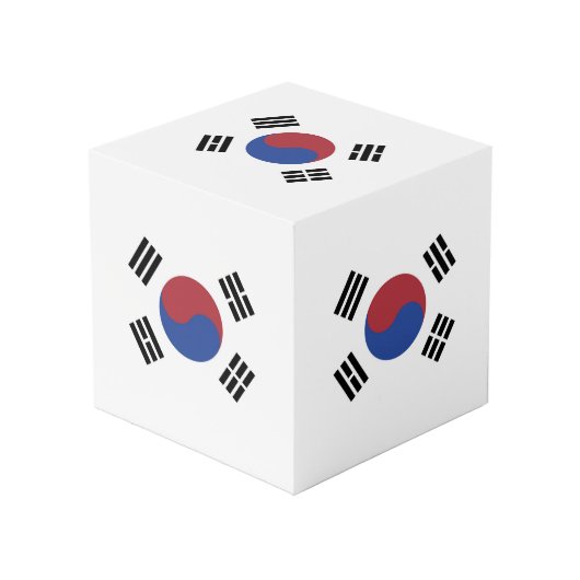 Südkoreaflagge Würfel (Vorderseite Schrägansicht)
