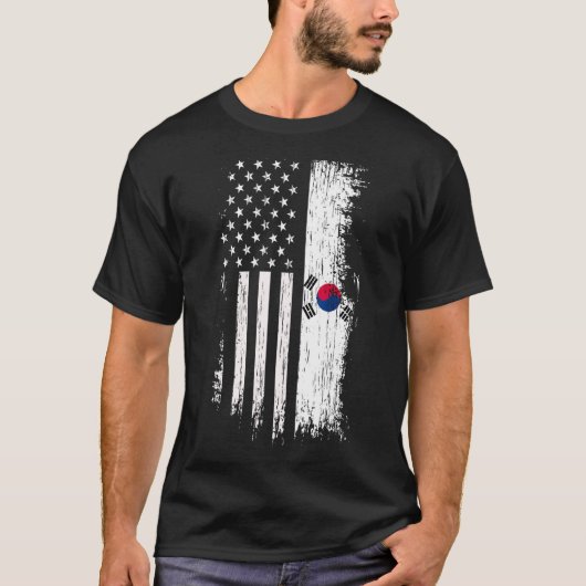 Südkoreanische amerikanische Flagge T-Shirt - Kore