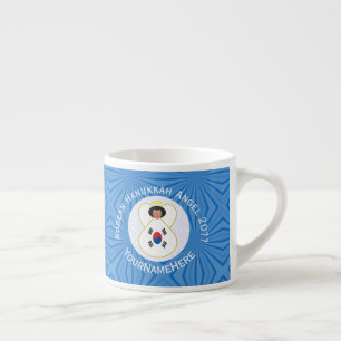 Südkoreanische Engels-Hanukkah-Flagge Personalisie Espressotasse
