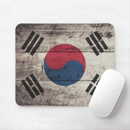 Südkoreanische Fahne aus alten Holz Mousepad (Mit Mouse)