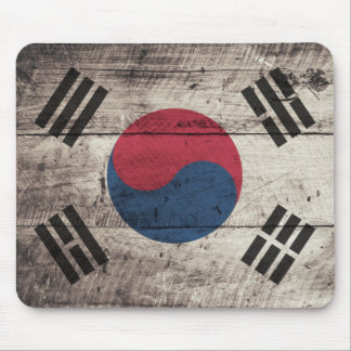 Südkoreanische Fahne aus alten Holz Mousepad