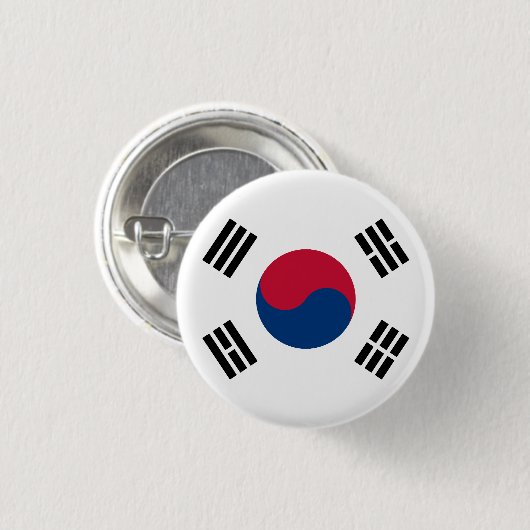 Südkoreanische Flagge Button (Vorne & Hinten)