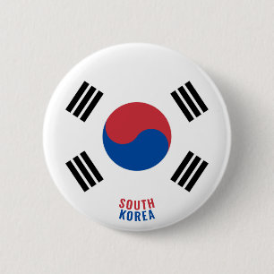 Südkoreanische Flagge Charming Patriotic Button