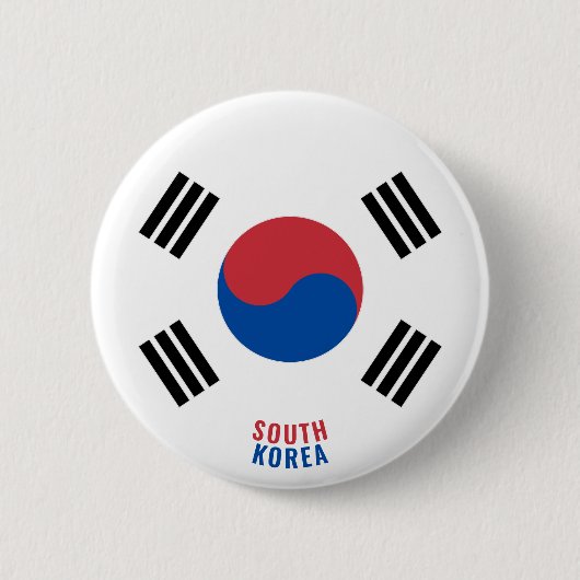 Südkoreanische Flagge Charming Patriotic Button (Vorderseite)