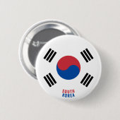 Südkoreanische Flagge Charming Patriotic Button (Vorne & Hinten)