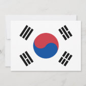 Südkoreanische Flagge, Flagge Südkoreas Hochzeit Einladung (Rückseite)