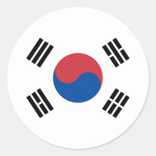 Südkoreanische Flagge, Flagge Südkoreas Runder Aufkleber